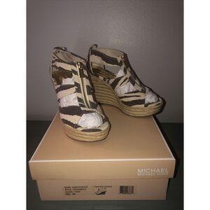 MICHAEL MICHAEL KORS Womens Tiger Platform Damita Wedge Espadrille‎ Shoes 6 M